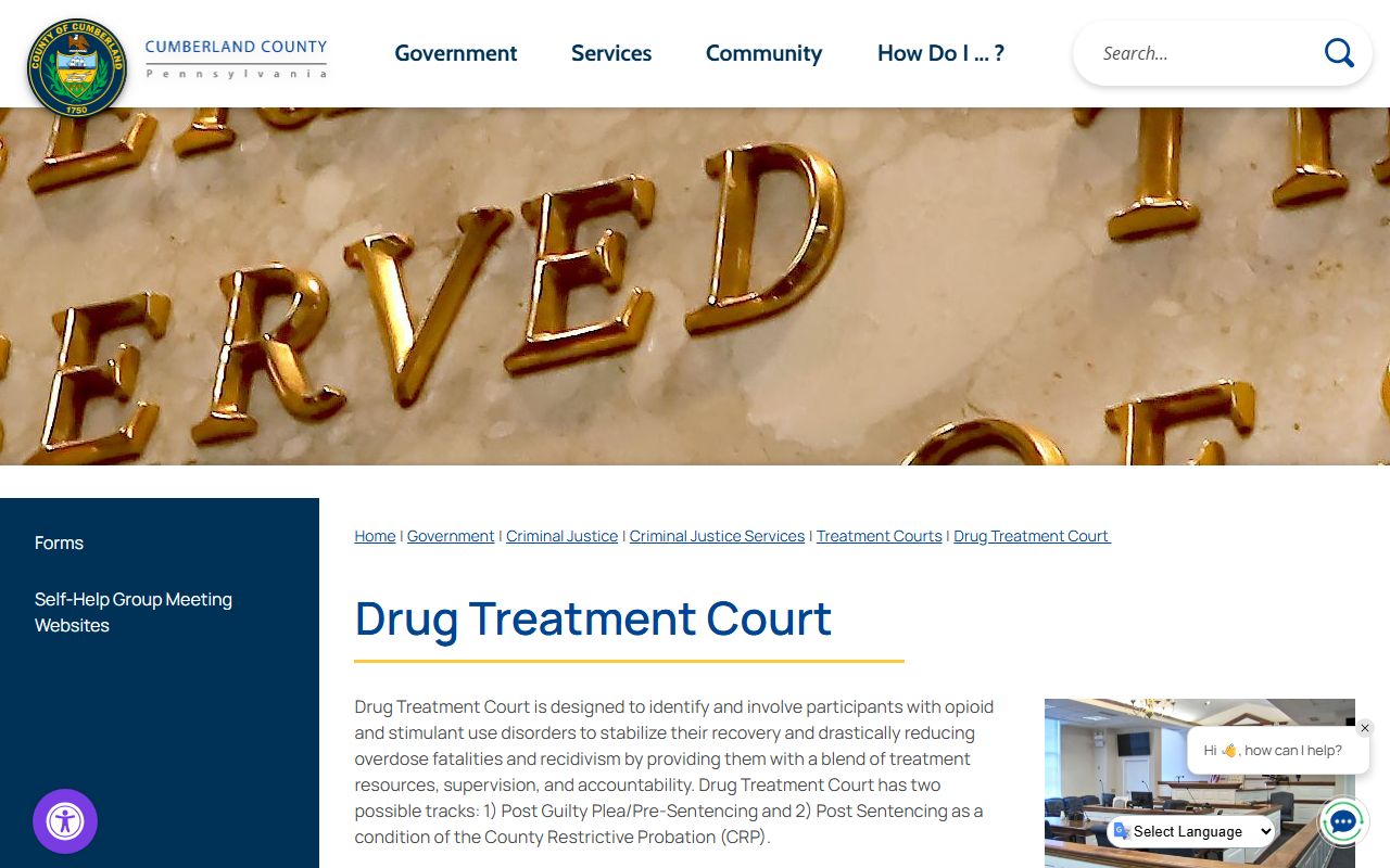 Cumberland Drug Treatment Court page