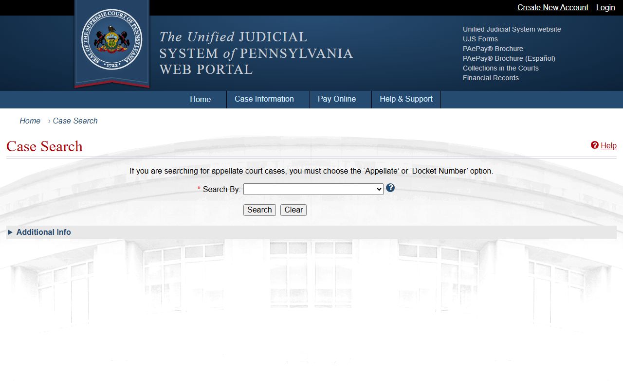 Cumberland on UJS case search