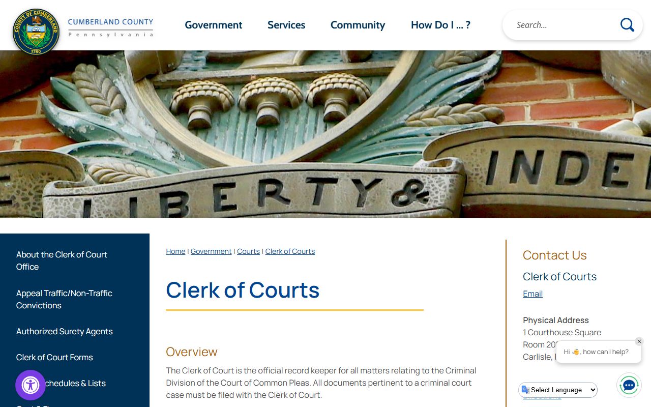 Cumberland Clerk of Courts office