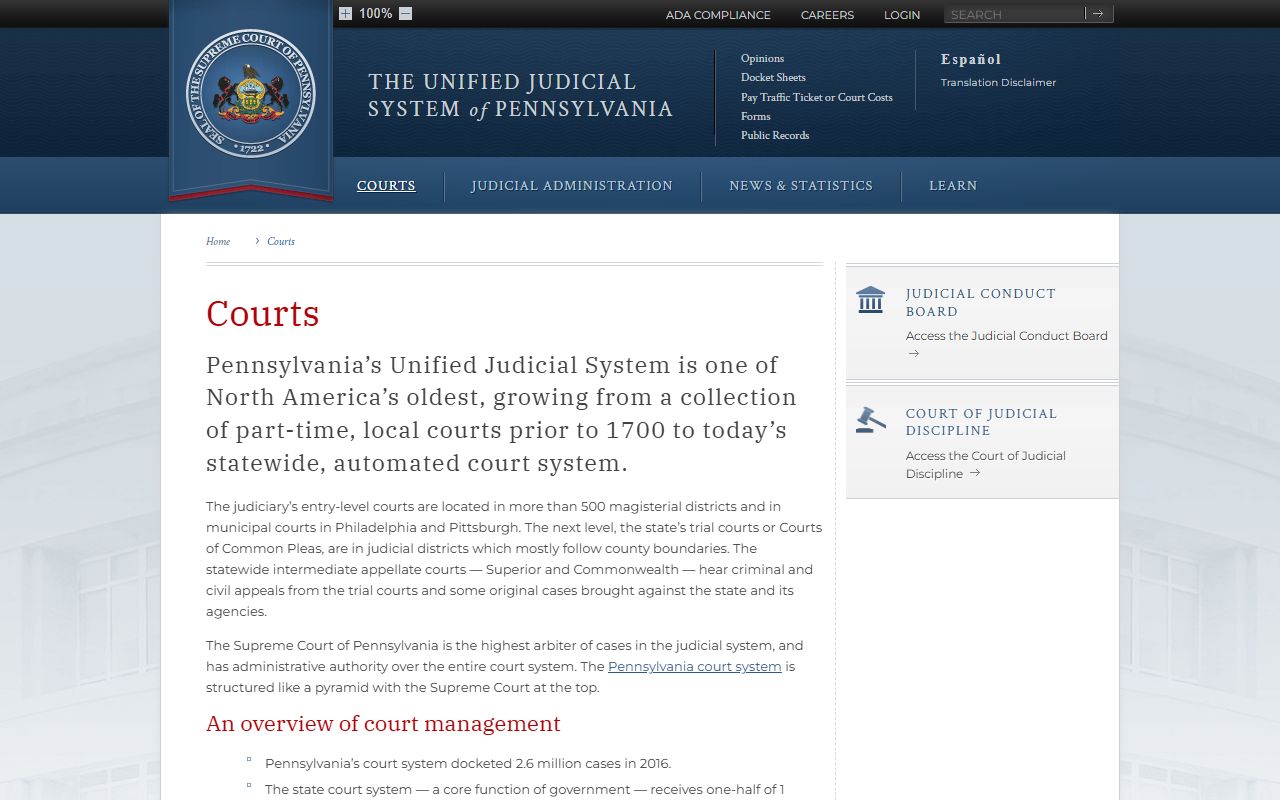 Pennsylvania court system overview